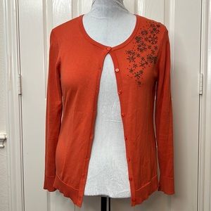 Coldwater Creek Orange Cardigan Sweater Size M
